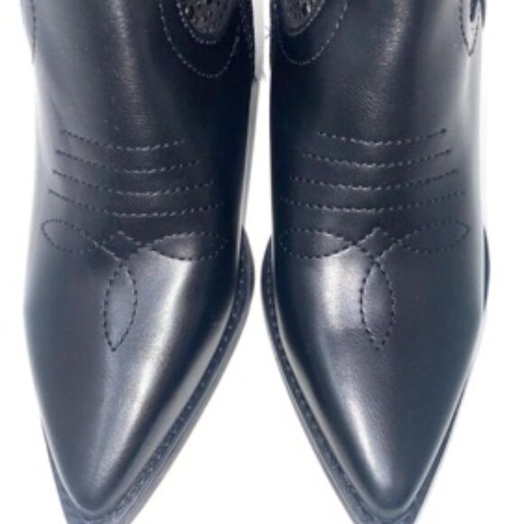 TOP MODA Elk-66 Women's Western Zipper Ankle Heel Bootie Black Size 6 - Picture 6 of 8